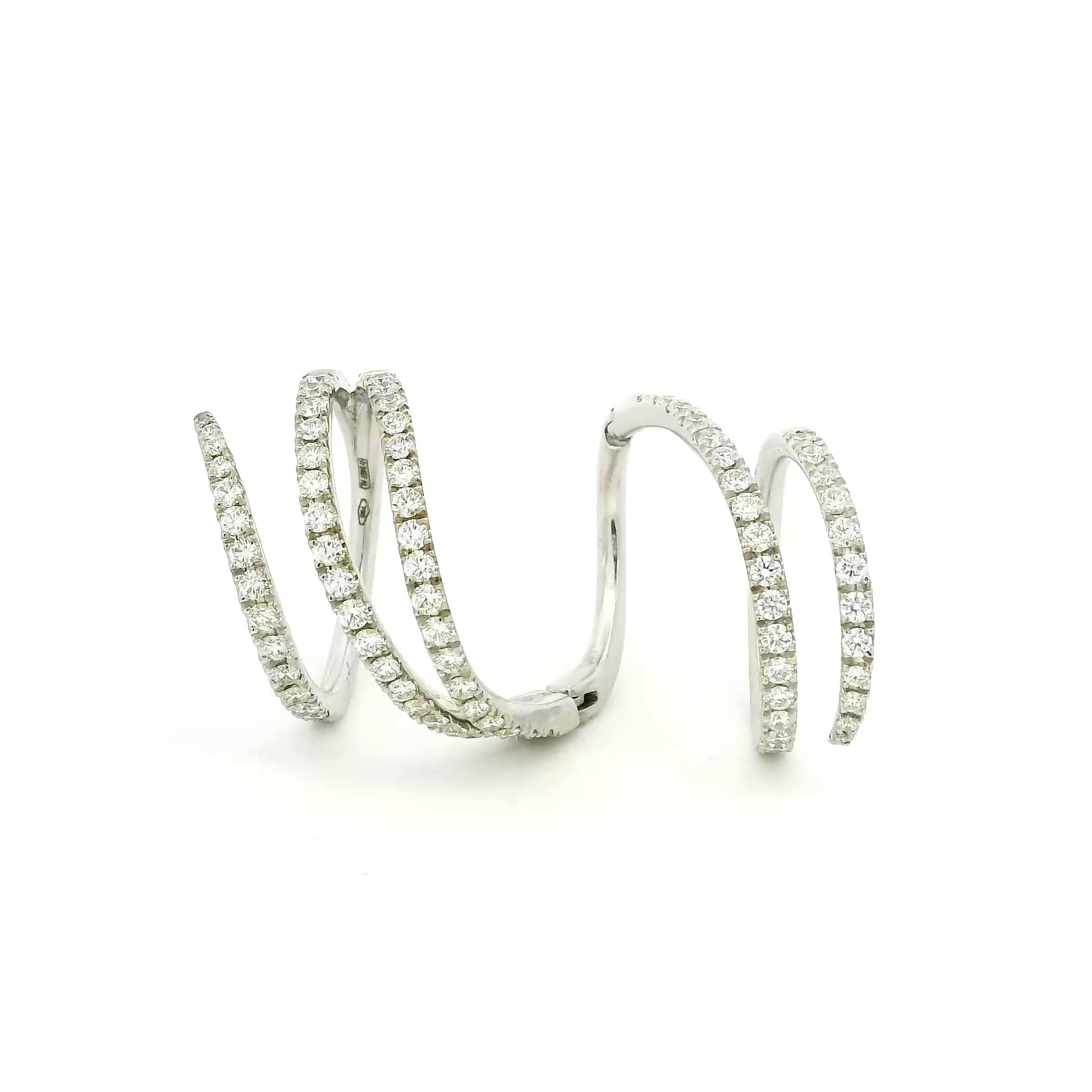 Rings 6" / White Gold 18K Milano Gold and Diamond Wrap Around Ring