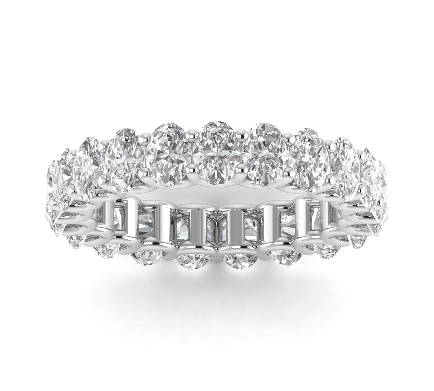 Rings 6 / White Gold / 2.3 ct 18K Gold and Oval Diamond Eternity Band, Lab Grown