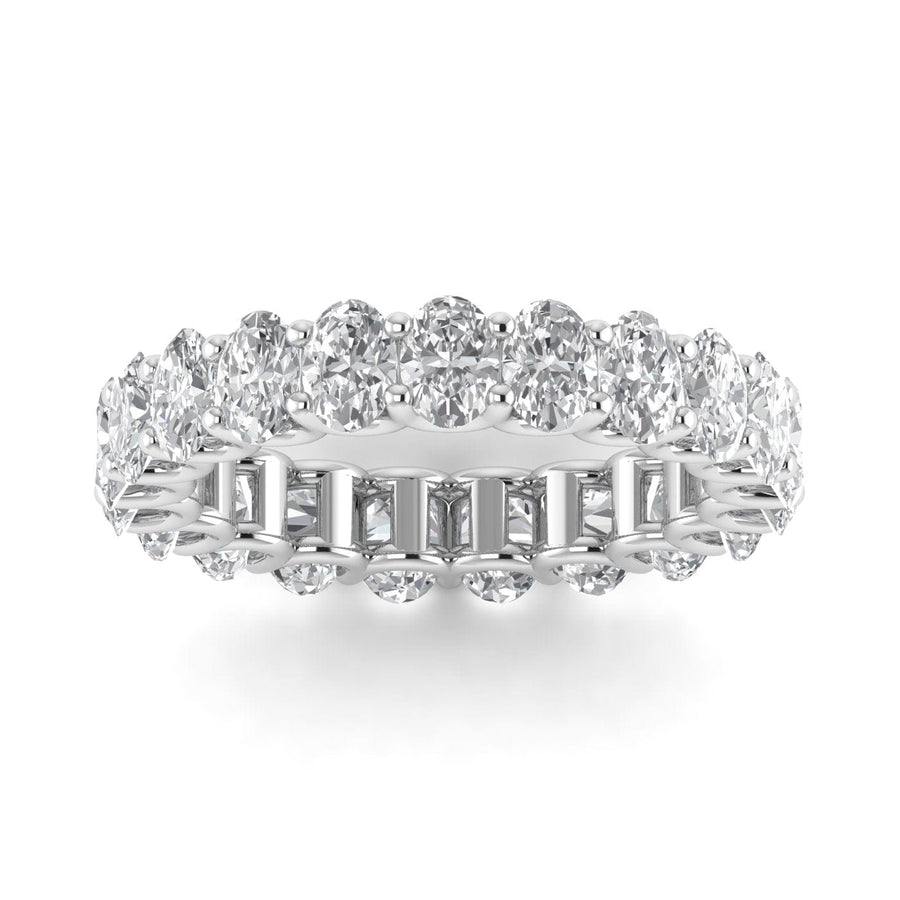 Rings 6 / White Gold / 2.3 ct 18K Gold and Oval Diamond Eternity Band, Lab Grown