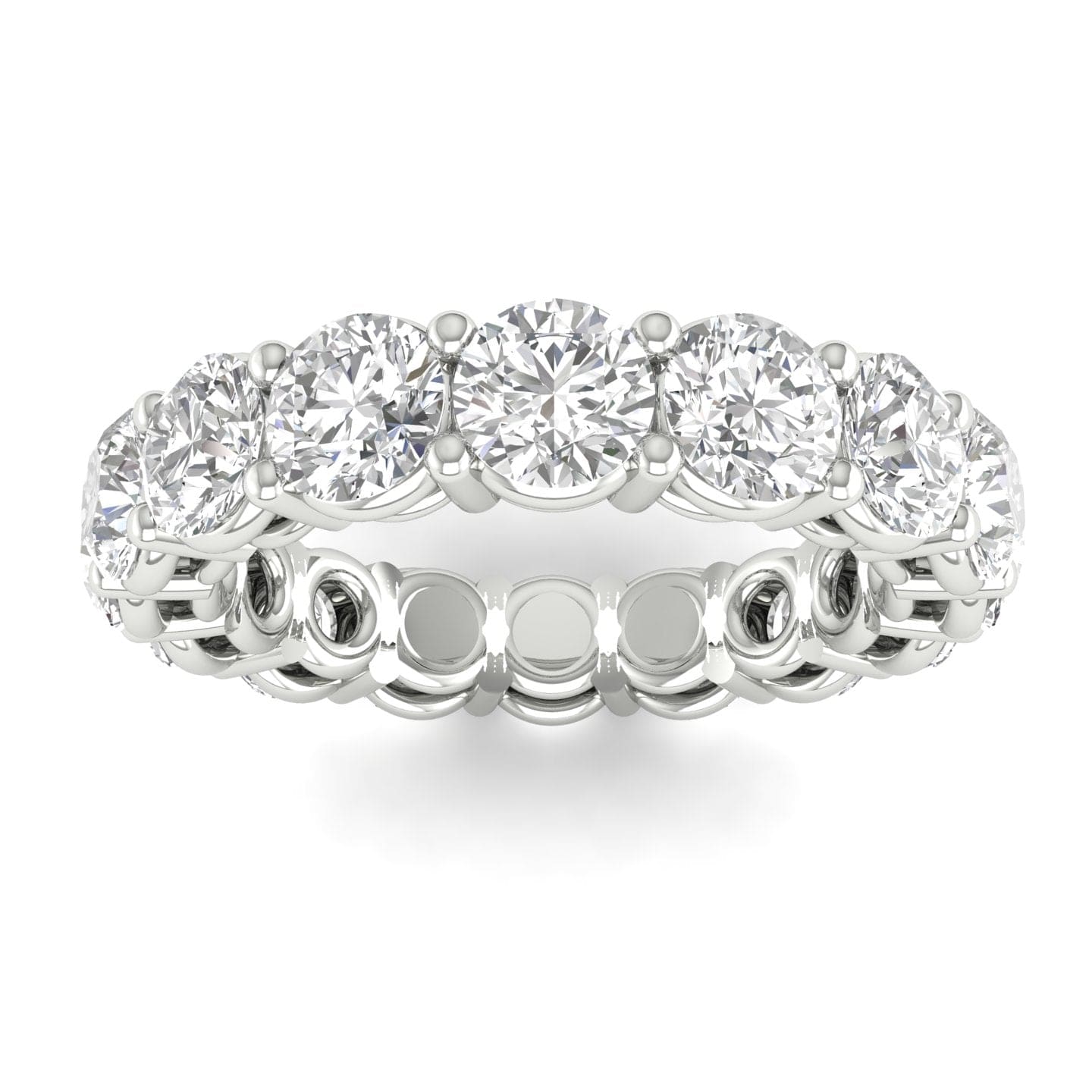 Rings 6 / White Gold / 4.97 ct 14K & 18K Gold Round Diamond Eternity Band