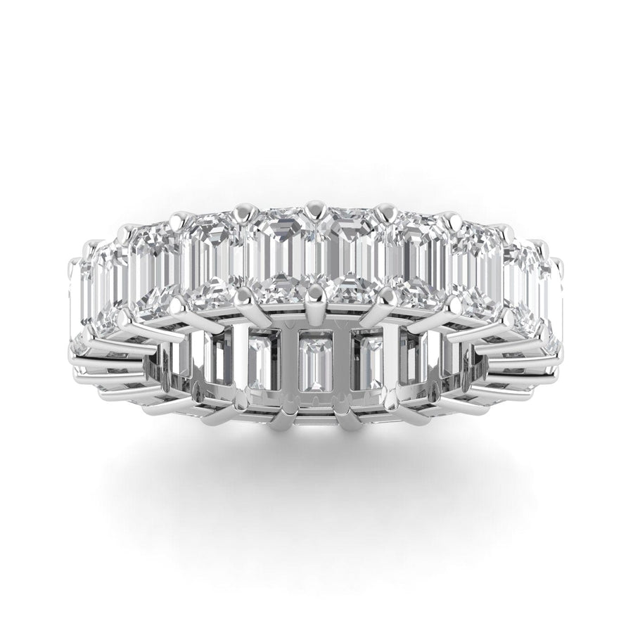 Rings 6 / White Gold / 6.3 ct 14K Gold Emerald Cut Diamond Eternity Ring Lab Grown