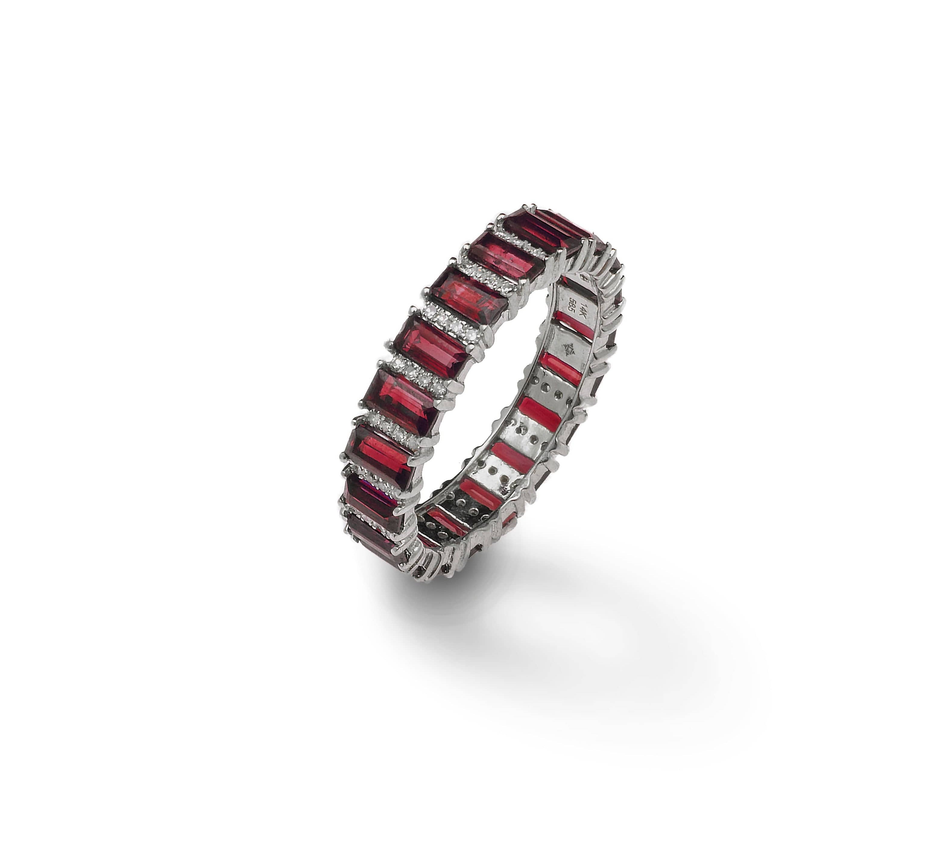 Rings 6 / White Gold Ruby and Diamond Eternity Ring