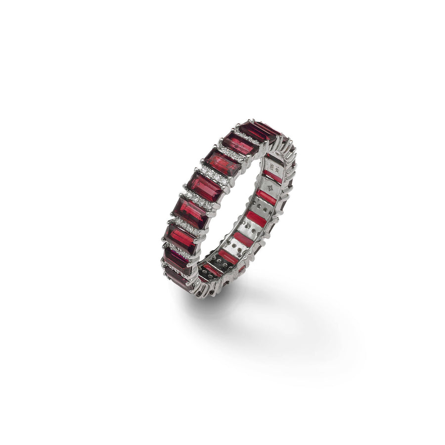 Rings 6 / White Gold Ruby and Diamond Eternity Ring