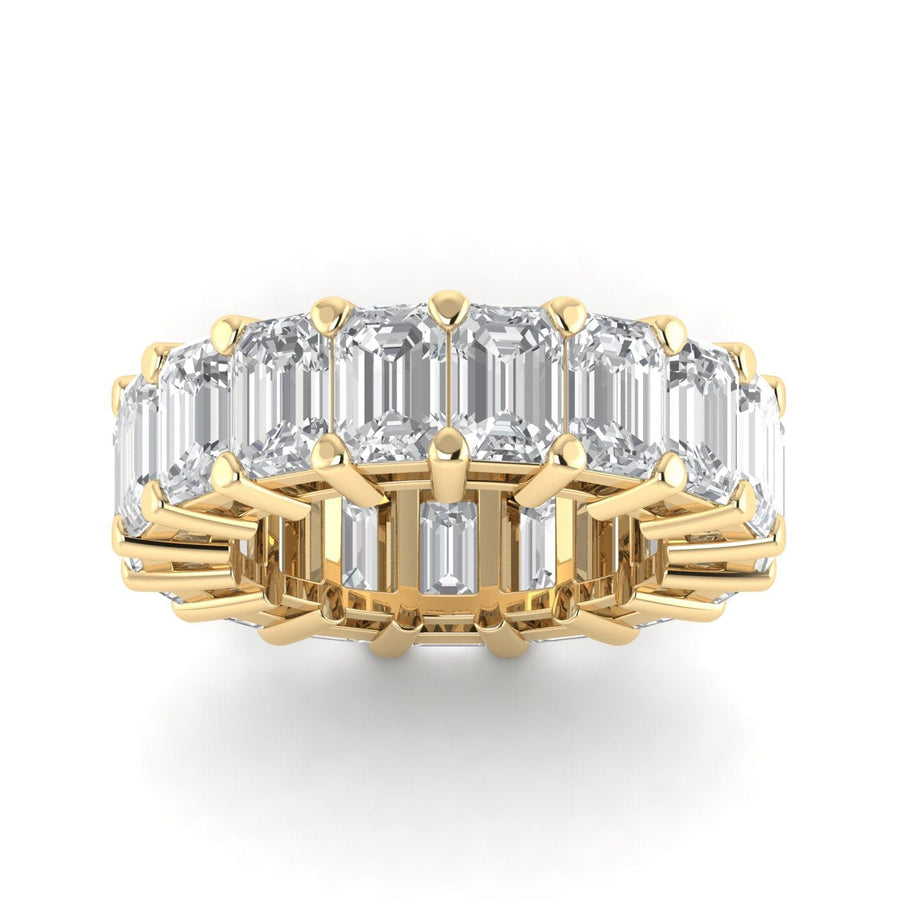 Rings 6 / Yellow Gold / 11.9 ct 14K Gold Emerald Cut Diamond Eternity Ring Lab Grown