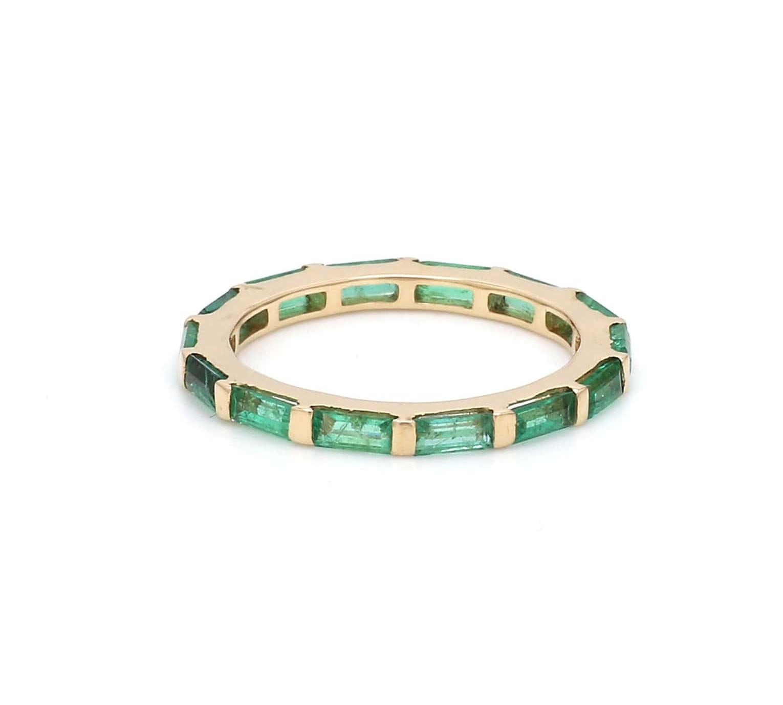 Rings 6 / Yellow Gold / 14K 14K & 18K Gold East West Emerald Eternity Ring