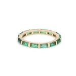 Rings 6 / Yellow Gold / 14K 14K & 18K Gold East West Emerald Eternity Ring