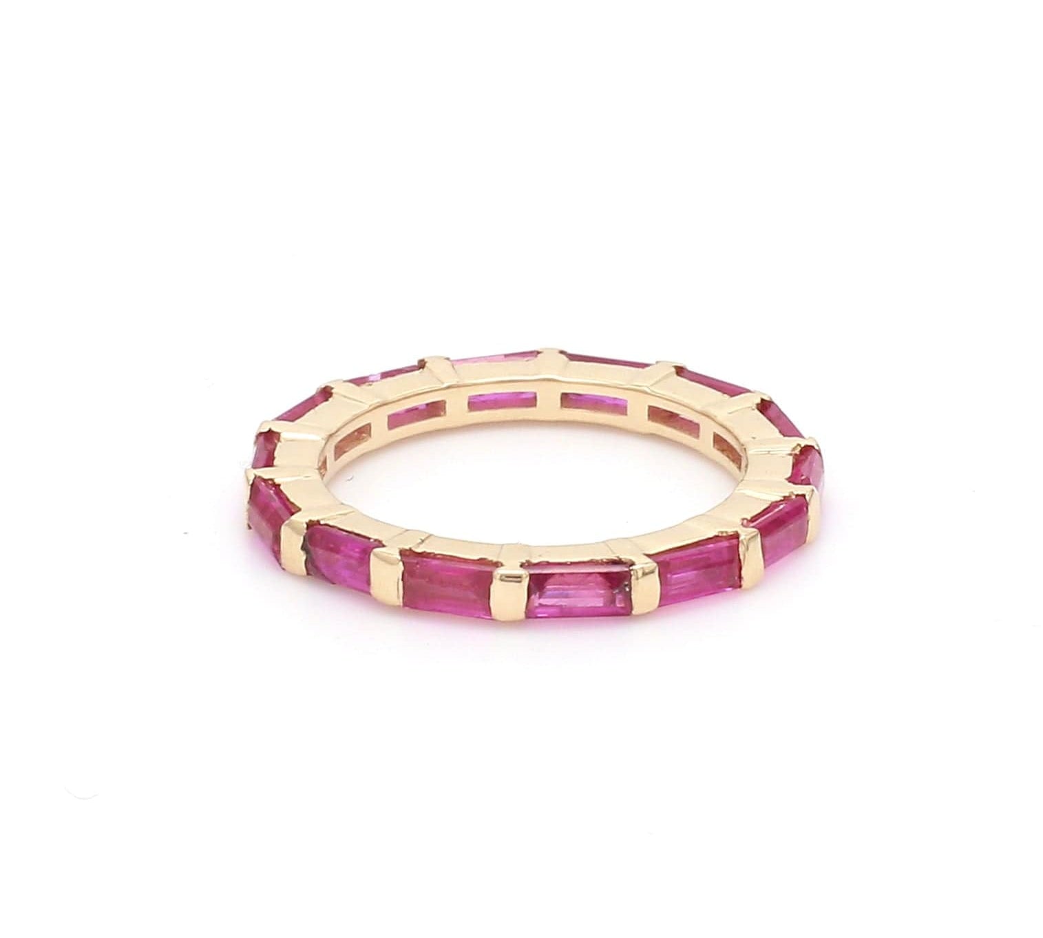 Rings 6 / Yellow Gold / 14K 14K & 18K Gold East West Ruby Eternity Ring