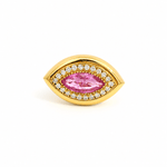 Rings 6 / yellow gold / 14K 14K & 18K Gold Marquise Pink Sapphire And Diamond Ring