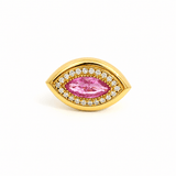 Rings 6 / yellow gold / 14K 14K & 18K Gold Marquise Pink Sapphire And Diamond Ring