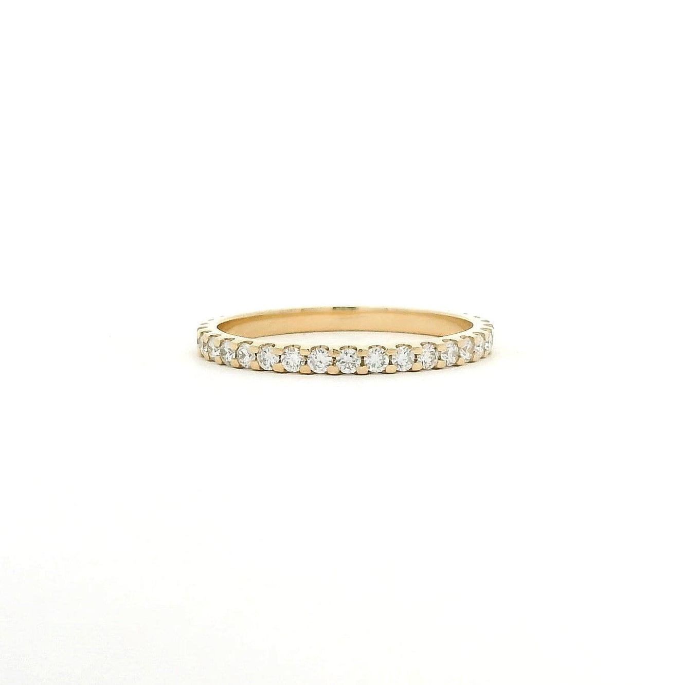 Rings 6 / Yellow Gold / 14K 14K & 18K Gold Mini Round Diamond Eternity Ring, Lab Grown