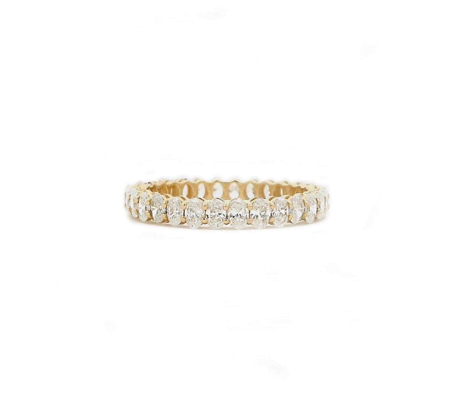 Rings 6 / Yellow Gold / 14K 14K & 18K Gold Oval Diamond Eternity Ring, Lab Grown, 1.7 cts