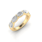 Rings 6 / Yellow Gold / 14K 14K & 18K Gold Oval East West Diamond Eternity Ring, Lab Grown