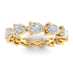 Rings 6 / Yellow Gold / 14K 14K & 18K Gold Pear East West Diamond Eternity Ring