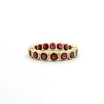 Rings 6 / Yellow Gold / 14K 14K & 18K Gold Ruby Sapphire Round Bezel Set Eternity Band