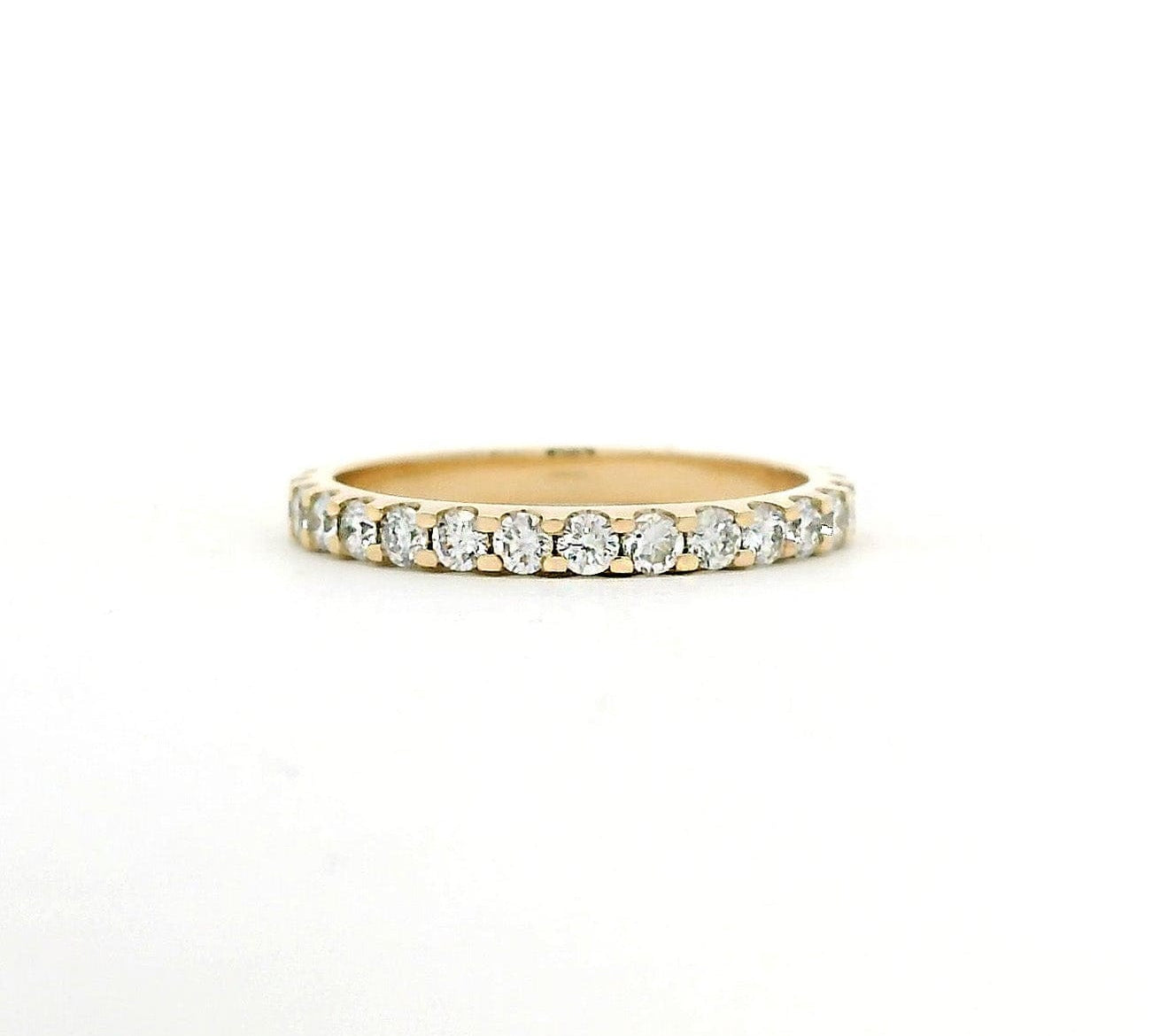 Rings 6 / Yellow Gold / 14K 14K & 18K Gold Small Round Diamond Eternity Ring, Lab Grown