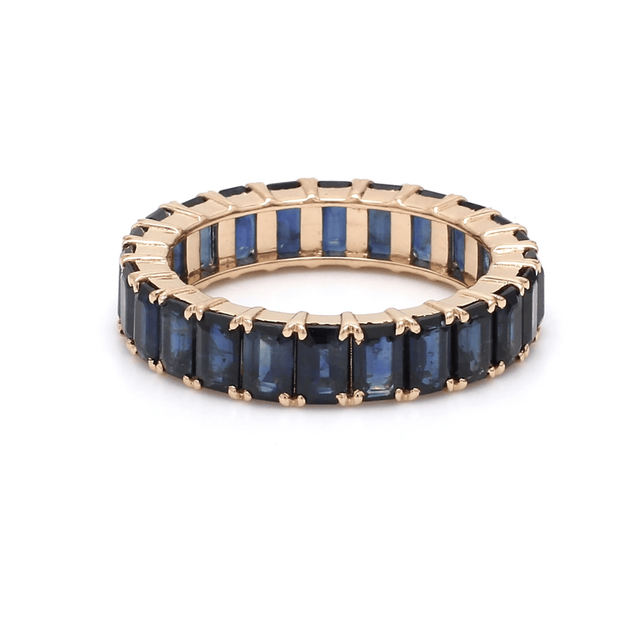 Rings 6 / Yellow Gold / 14K 14K or 18K Gold Blue Sapphire Eternity Band