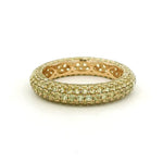 Rings 6 / Yellow Gold / 14K 14K or 18K Gold Pave Peridot Inside Outside Dome Eternity Band