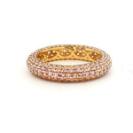 Rings 6 / Yellow Gold / 14K 14K or 18K Gold Pave Pink Sapphire Inside Outside Dome Eternity Band