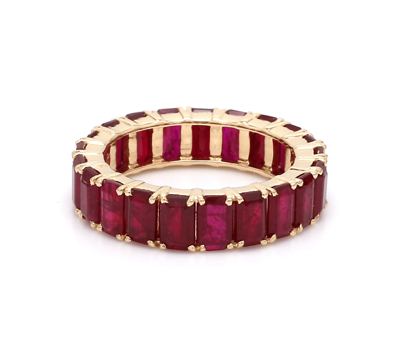 Rings 6 / Yellow Gold / 14K 14K or 18K Gold Ruby Eternity Band