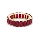 Rings 6 / Yellow Gold / 14K 14K or 18K Gold Ruby Eternity Band