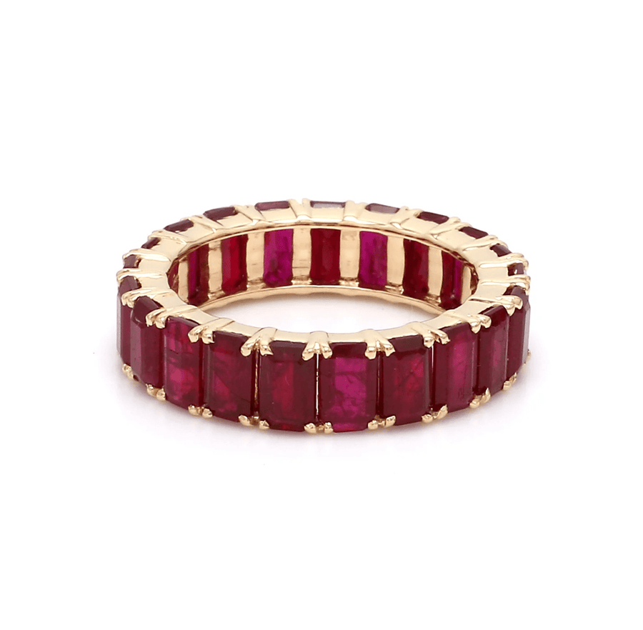 Rings 6 / Yellow Gold / 14K 14K or 18K Gold Ruby Eternity Band
