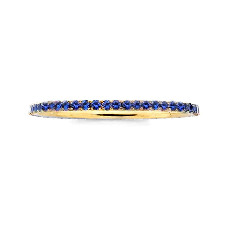 Rings 6 / Yellow Gold 14K Gold and Blue Sapphire Eternity Stacking Rings