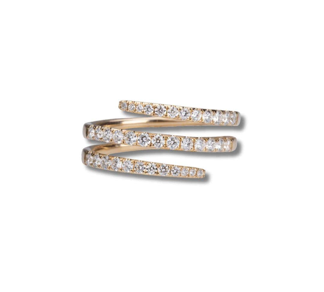 Rings 6" / Yellow Gold 14K Gold and Diamond Wrap Around Ring