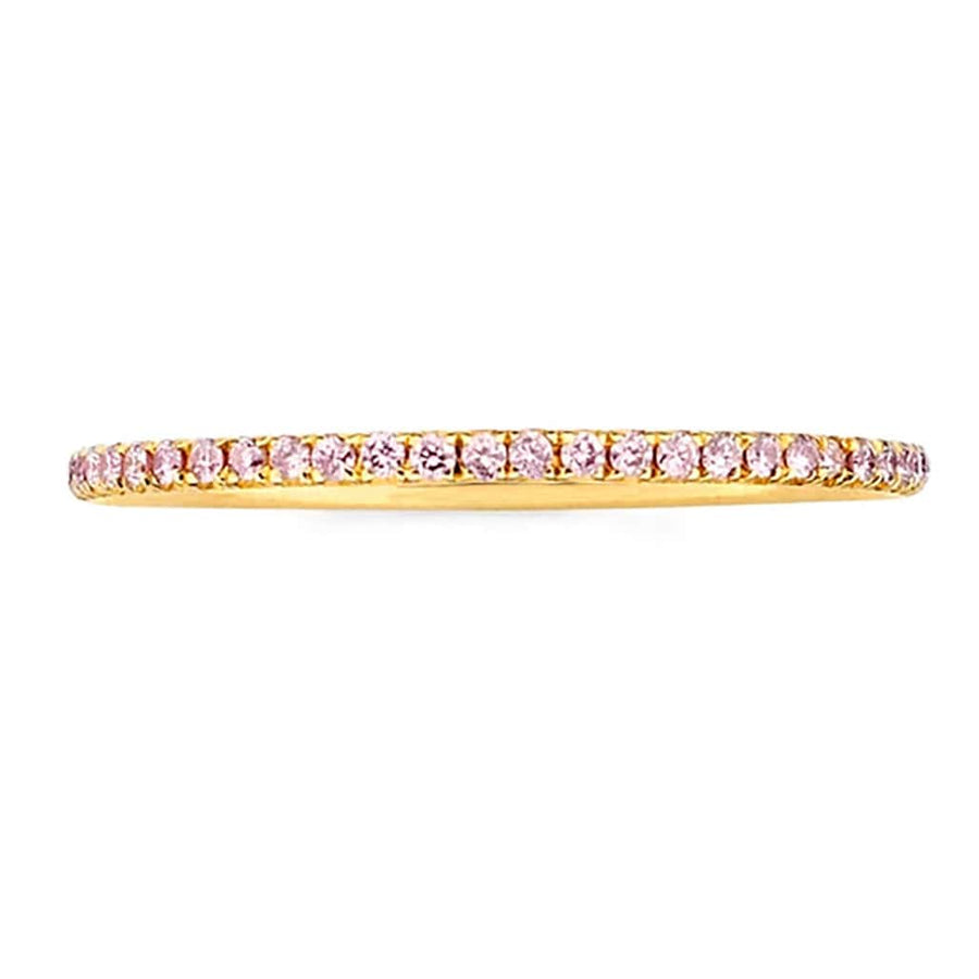 Rings 6 / Yellow Gold 14K Gold and Pink Sapphire Eternity Stacking Rings