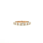 Rings 6" / Yellow Gold 14K Gold East West Round and Baguette Diamond Ring