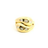 Rings 6 / Yellow Gold 18K Gold Diamond Dome Diamond Wave Ring