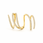Rings 6" / Yellow Gold 18K Milano Gold and Diamond Wrap Around Ring