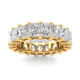 Rings 6 / Yellow Gold / 4.9 ct 14K Gold Princess Cut Diamond Eternity Ring, Lab Grown