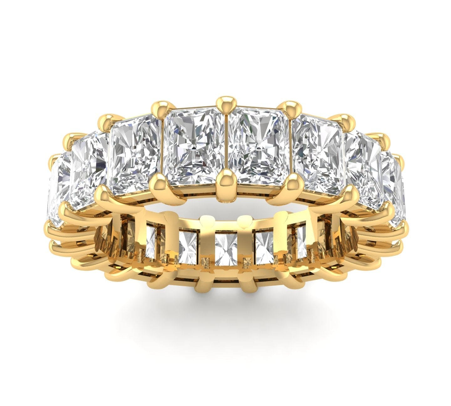 Rings 6 / Yellow Gold / 4.9 ct 14K Gold Radiant Cut Diamond Eternity Ring Lab Grown