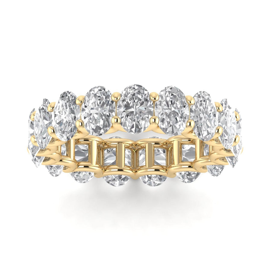 Rings 6 / Yellow Gold / 5.04 ct 14K Gold Oval Diamond Eternity Band, Lab Grown