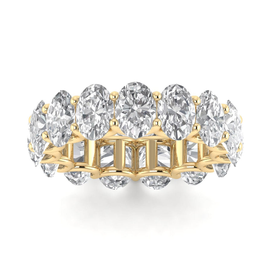 Rings 6 / Yellow Gold / 7.50 ct 18K Gold and Oval Diamond Eternity Band, Lab Grown