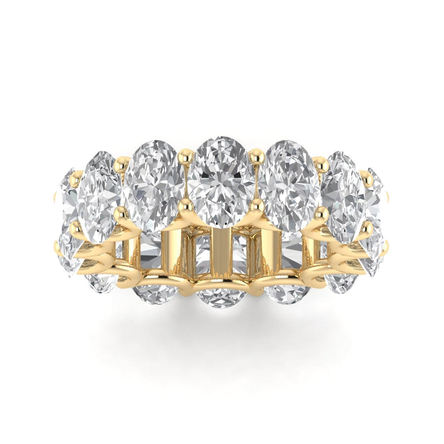 Rings 6 / Yellow Gold / 9.80 ct 18K Gold and Oval Diamond Eternity Band, Lab Grown