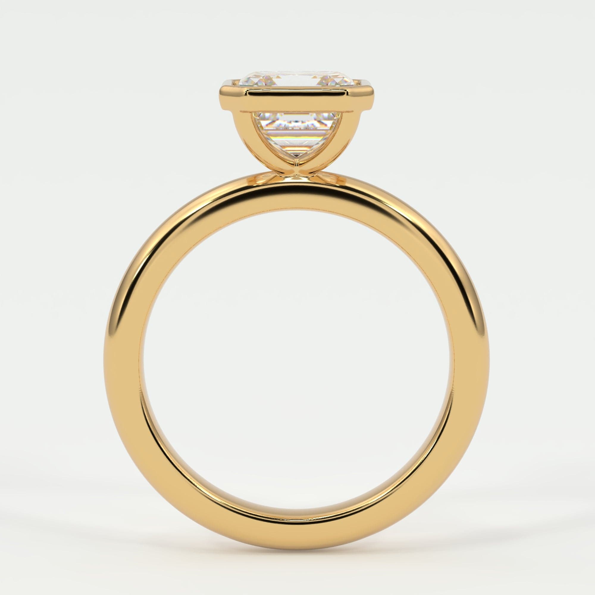 Rings Asscher Cut Bezel Setting