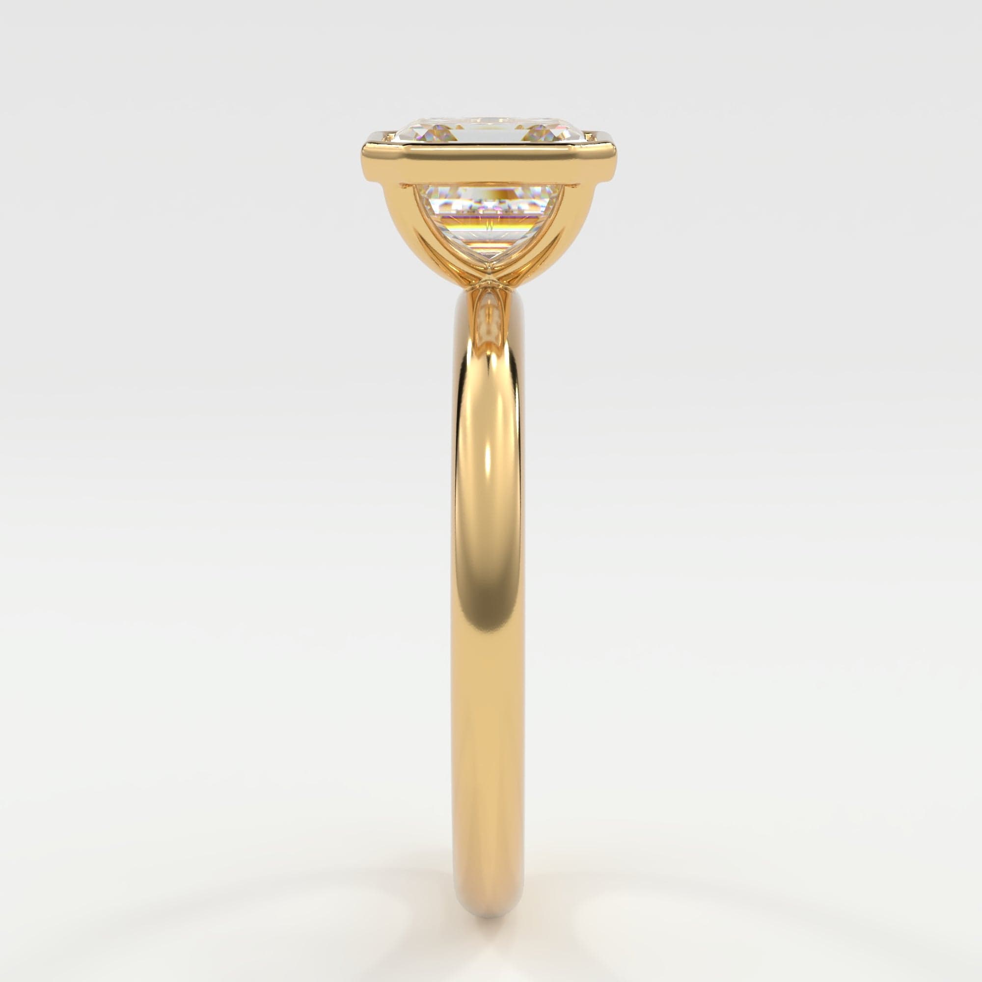 Rings Asscher Cut Bezel Setting