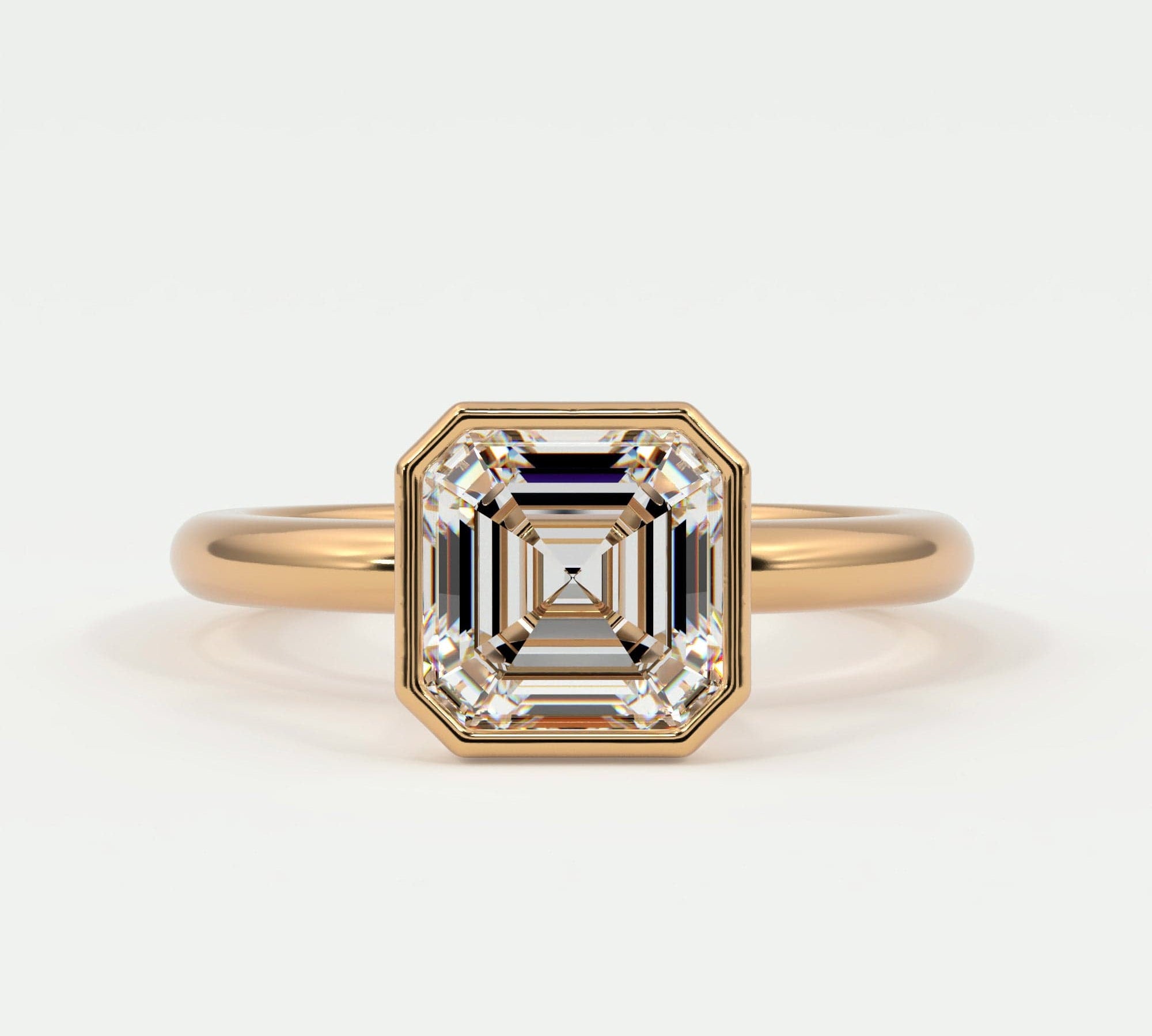 Rings Asscher Cut Bezel Setting