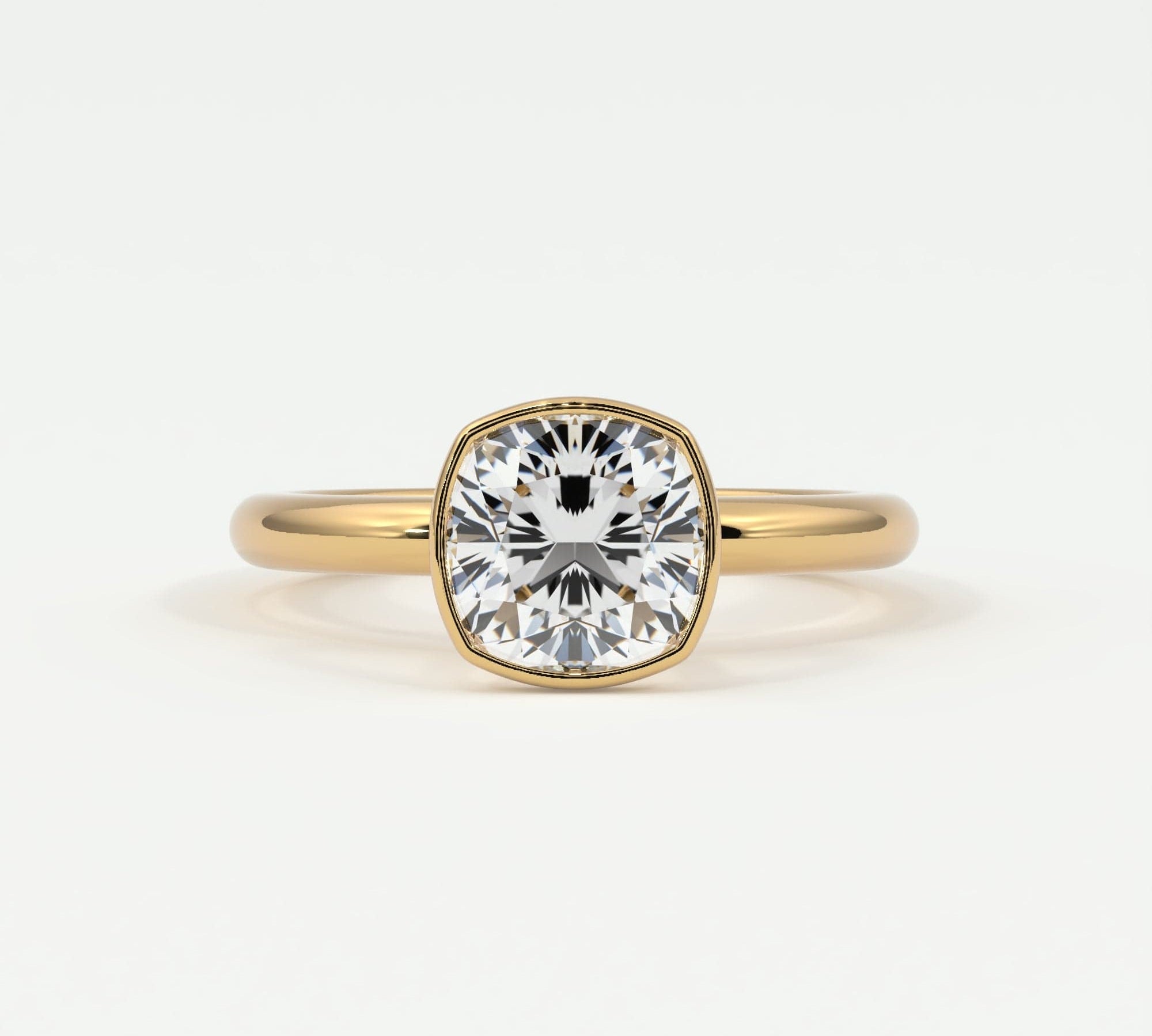 Rings Cushion Cut Bezel Setting