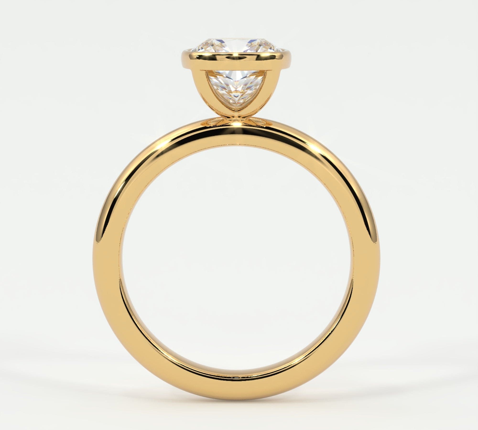 Rings Cushion Cut Bezel Setting
