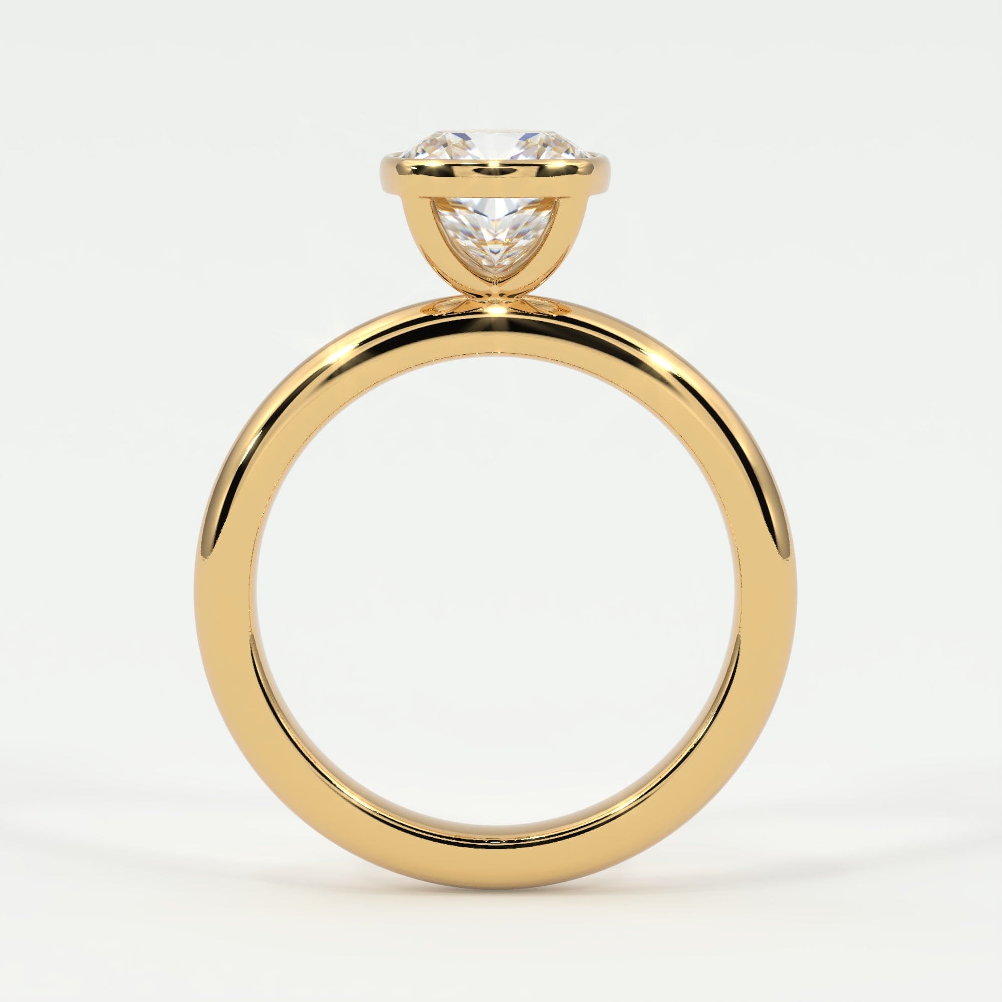 Rings Cushion Cut Bezel Setting