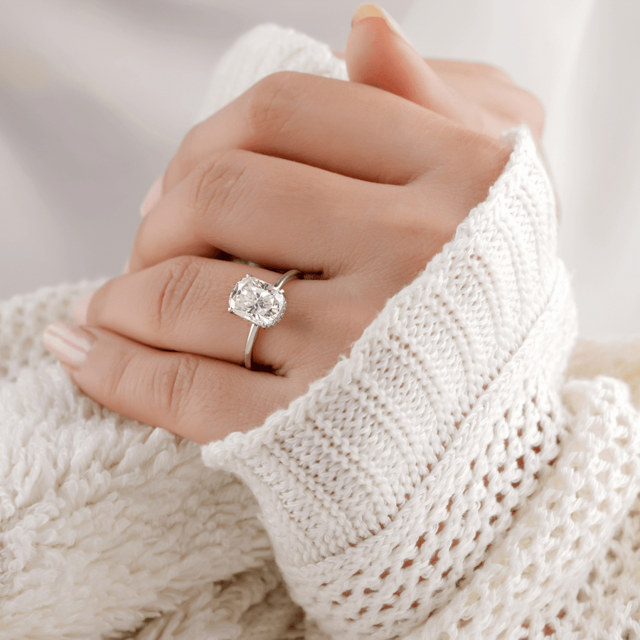 Rings Cushion Cut Diamond Engagement Rings, Lab Grown