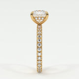 Rings Cushion Cut Diamond Pave Band, Hidden Halo