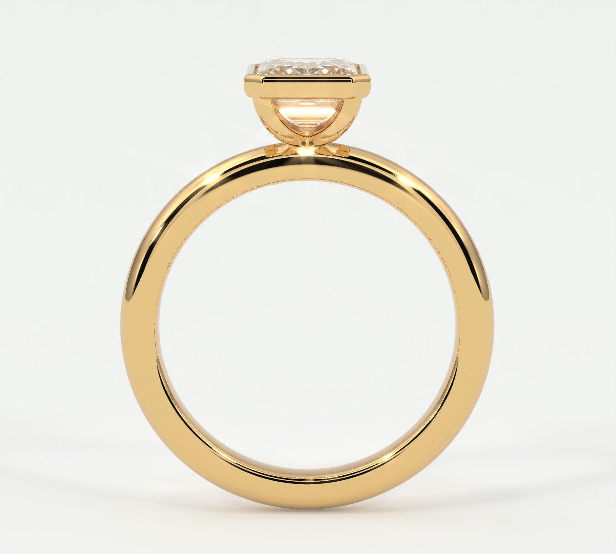 Rings Emerald Cut Bezel Setting