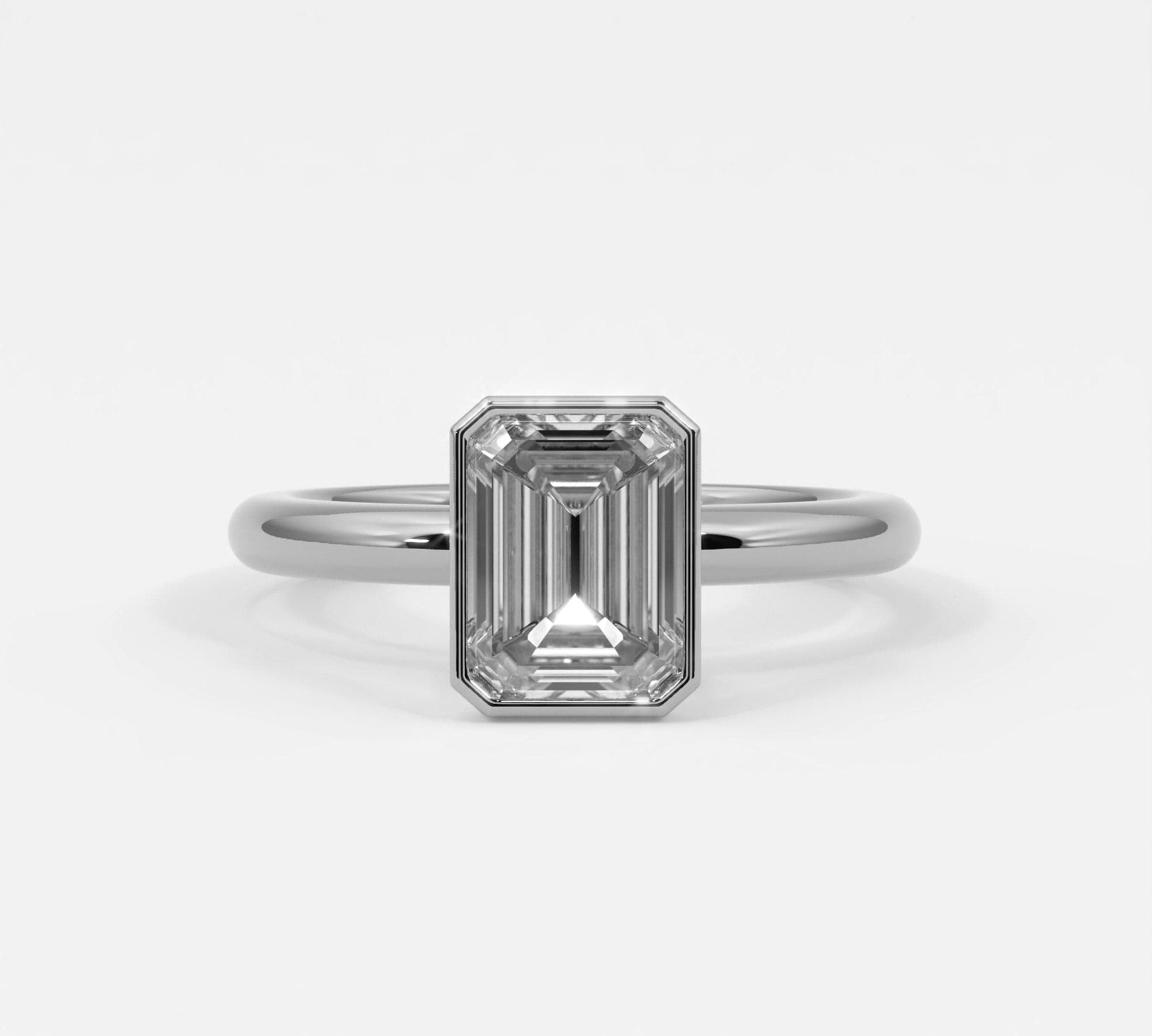 Rings Emerald Cut Bezel Setting