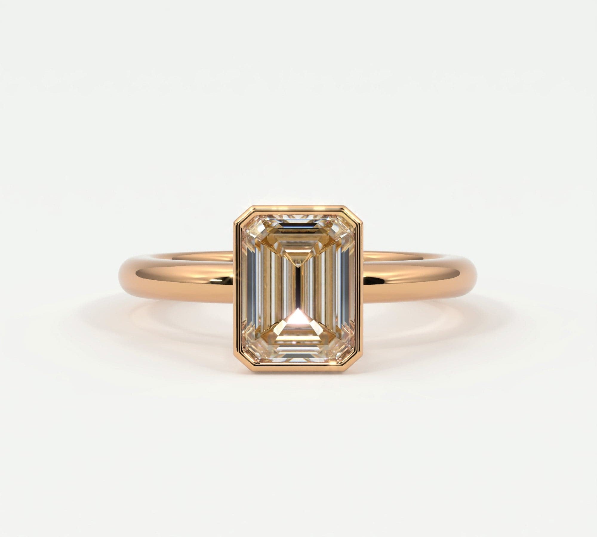Rings Emerald Cut Bezel Setting