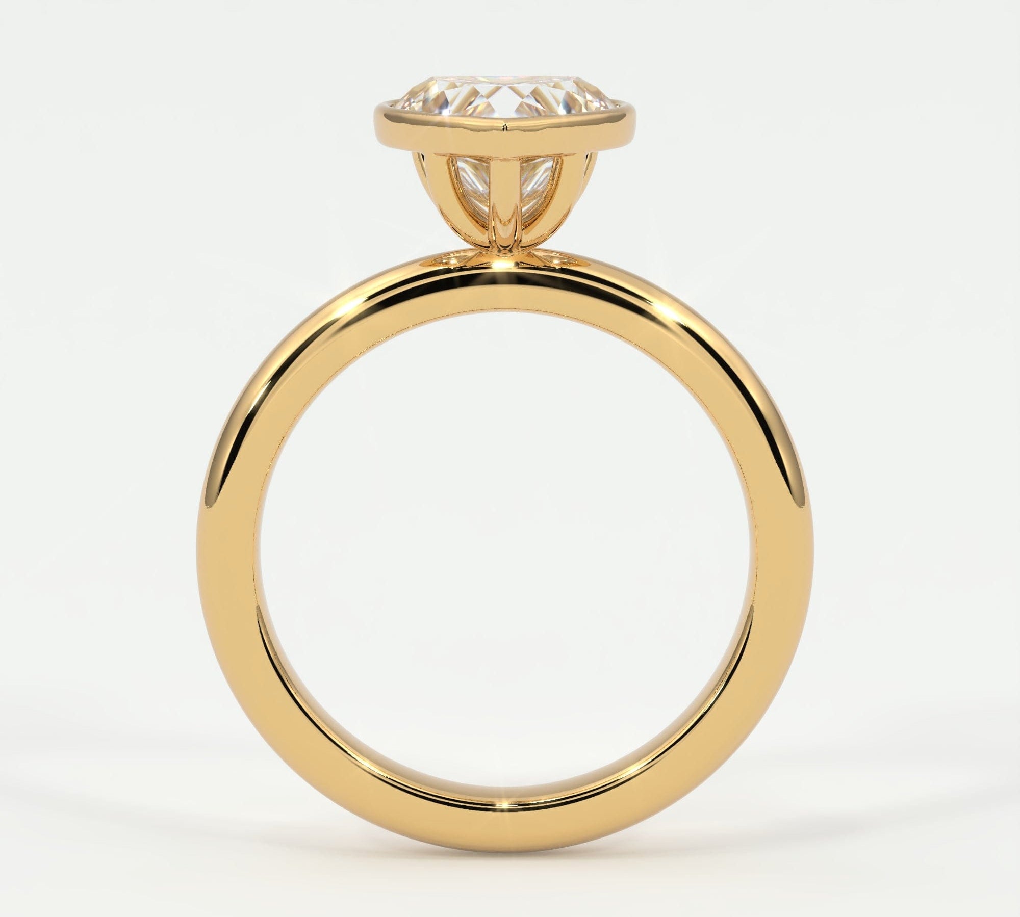 Rings Heart Shape Bezel Setting