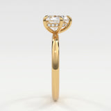 Rings Heart Shape Pave Diamond Hidden Halo, Gold Band