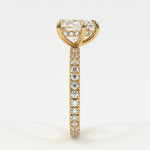 Rings Heart Shape Pave Diamond Hidden Halo Triple Row Band